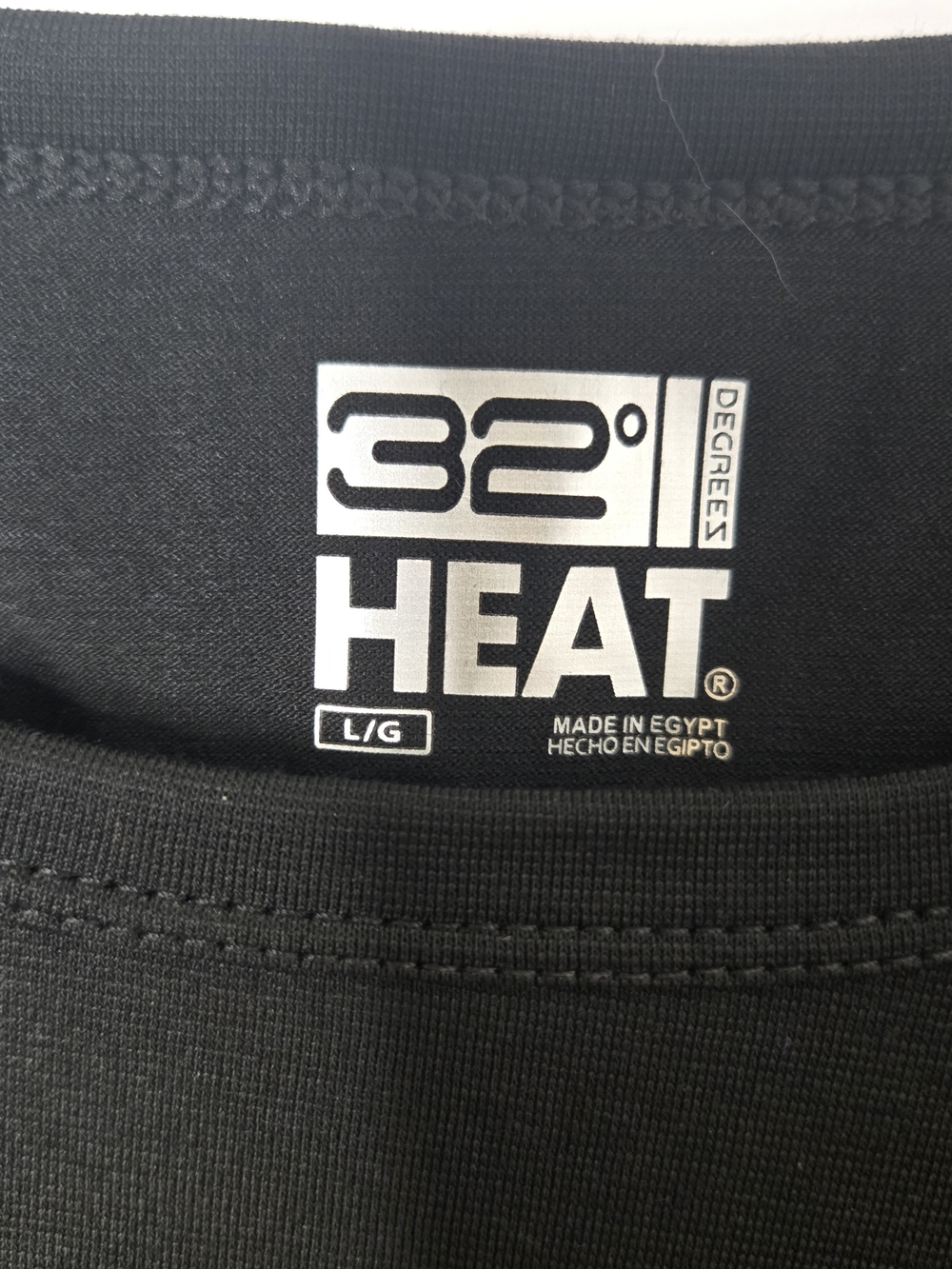 NWT Men's 32 Degrees Heat Long Sleeve Crew Neck. Black Large